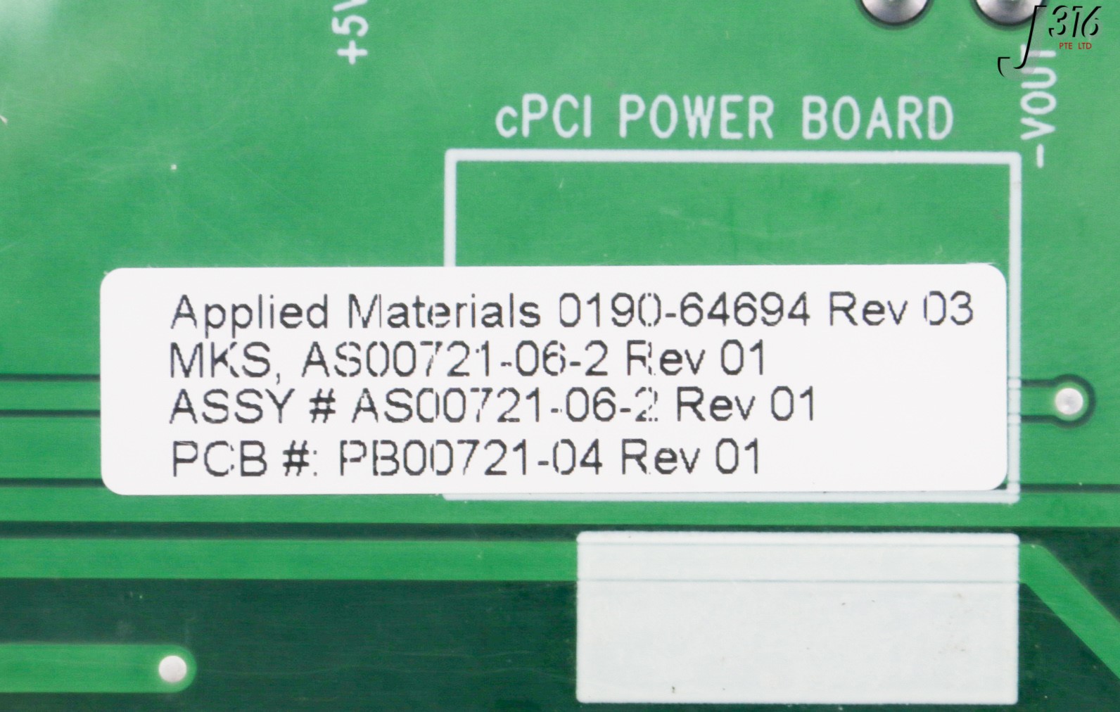 ユウ 33628 APPLIED MATERIALS PCB, CPCI PWRS-0721, MKS AS00721-06-2 0190
